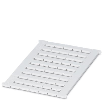 Phoenix Contact Flat zack marker sheet; Sheet; White; Unlabeled; Can be labeled with: Plotter; Mounting type: Snap into flat marker groove; For terminal block Width: 8.2mm; Lettering field: 5 x 8mm